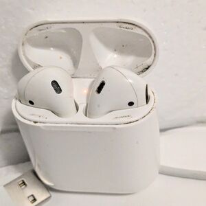 Apple White Earbuds with Charging Case N Charging Cable 2gn